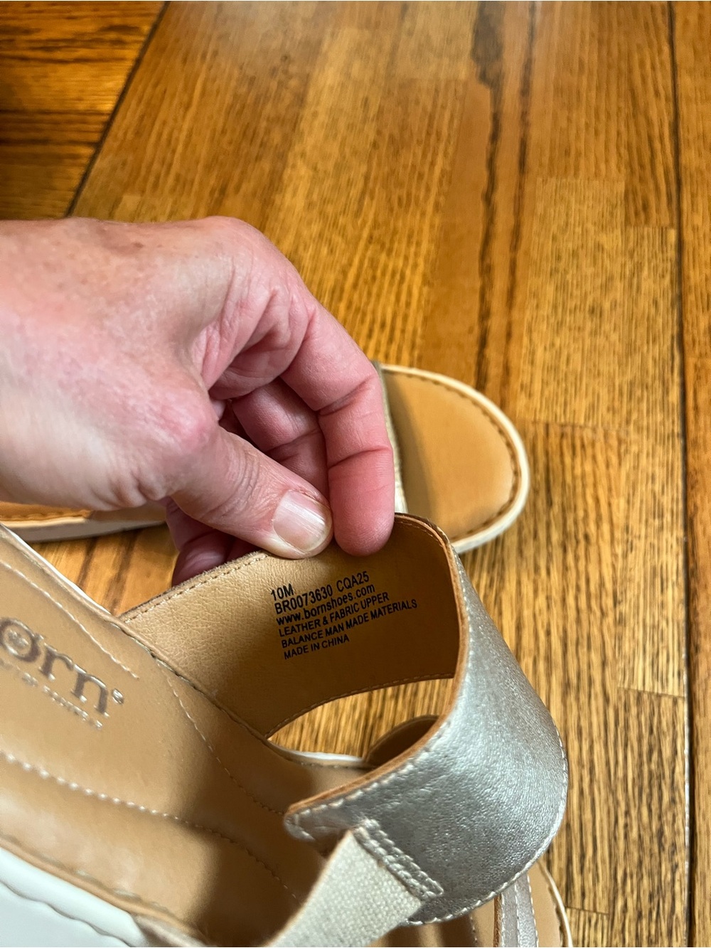 NWT- gold Born sandals